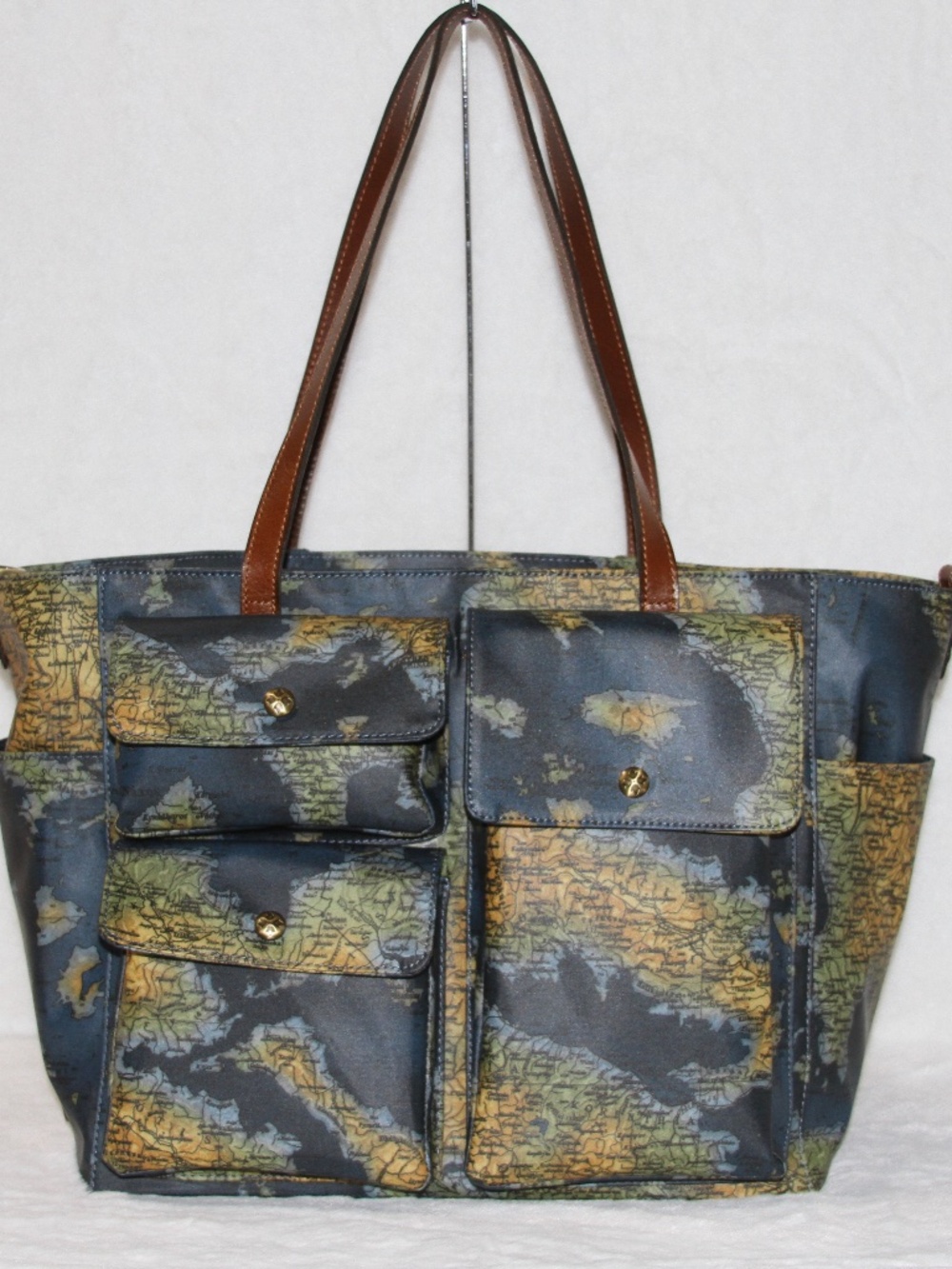 Patricia Nash Sorlana Travel Tote Bag Carry On Laptop Bag Greek Map BEAUTIFUL!